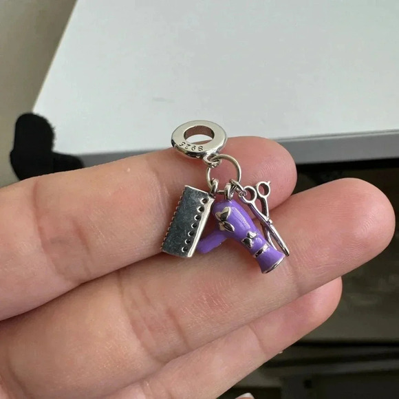 925 Sterling Silver Lady Hair Care Charm - Picture 5 of 10